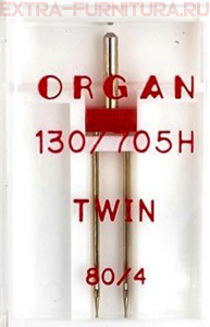 Иглы Organ двойные для БШМ № 80/4, уп.1шт.