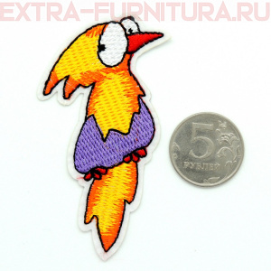 Термоаппликация Попугай маленький оранжевый *