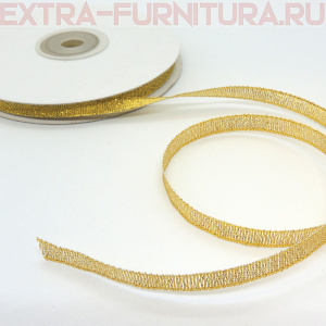 Лента металлизированная 6мм золото уп.30 ярд