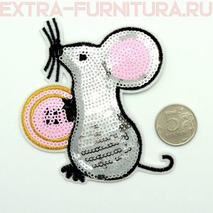 Термоаппликация ТАП Мышка серая