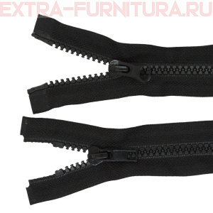 Молния Трактор Т5 2 замка, дл.60 см, цв.черный, усил. звено (кл.А)