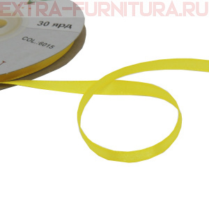 Лента атласная  6 мм  цв.015 темно-желтый рул. 27,42м