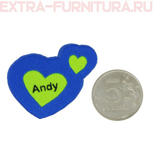 Нашивка ANDY цв.неоновый,голубой