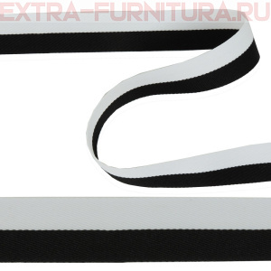 Тесьма шир.20мм цв.белый/черный (уп.43м)
