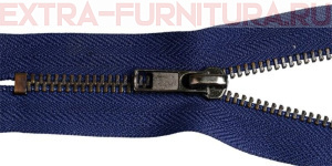 Молния джинсовая № 4, 14 см, черный оксид, цв.330 темно-синий