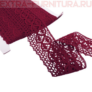 Тесьма вязаная арт.TBY-6368.26 шир.50мм, цв.26 бордовый, уп.10м