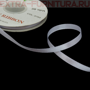 Лента атласная  6 мм  цв.164 бледно-сиреневый рул. 27,42м