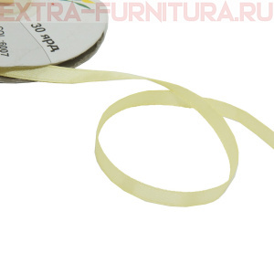 Лента атласная  6 мм  цв.007 светло-бежевый рул. 27,42м