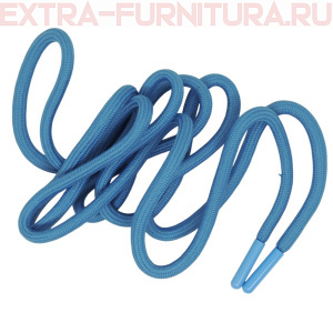 Шнурки круглые 150см, шир.6мм, цв.331 голубой, пласт.наконечник, уп.100шт