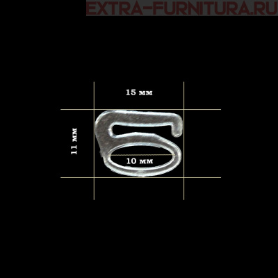 Крючок для бюстгальтера,пластик, арт.TBY-82600, диам.10мм цв. прозрачный, уп.100шт