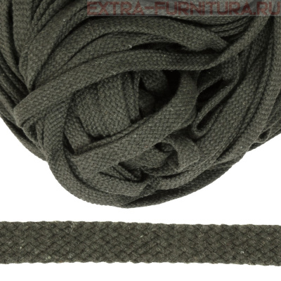 Шнур плоский х/б 12мм, цв.хаки темный 131, уп.50м, пл. 9,88 гр/м