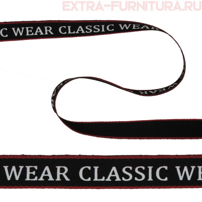 Тесьма CLASSIC WEAR шир.15мм цв.черный/красный (уп.43м)