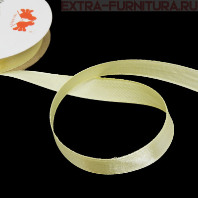 Лента атласная 12 мм цв. 013 светло-желтый рул. 27,42м