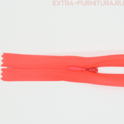 Молния потайная № 3, 50 см, цв. 335  розовый неон п/э пл.9,3 гр/м