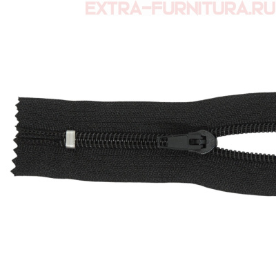 Молния Спираль неразъёмная Т5, дл.16 см, цв. 322 черный (полуавтомат)