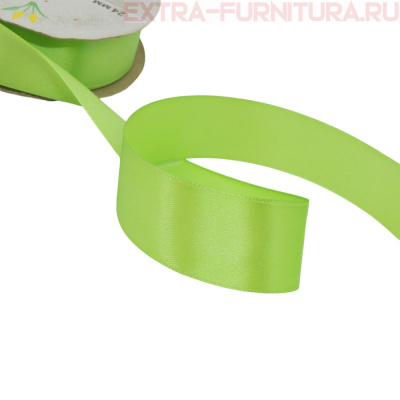 Лента атласная 24 мм цв 128 бледно-зеленый рул. 27,42м