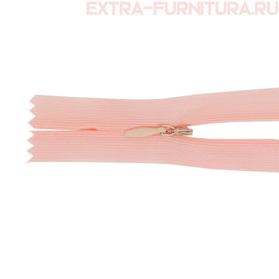 Молния потайная  № 3, 20 см, цв. 136 персик п/э пл.9,3 гр/м
