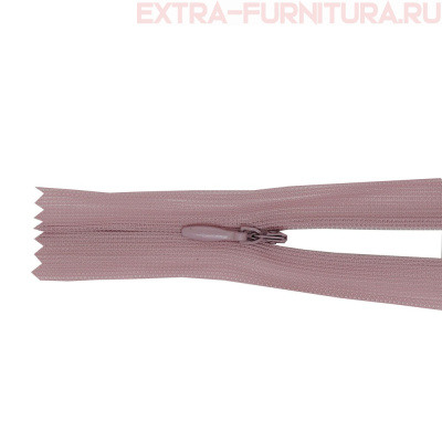 Молния потайная  № 3, 20 см, цв. S377 сухая роза п/э пл.9,3 гр/м