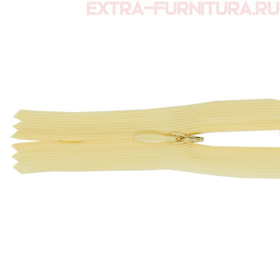 Молния потайная  № 3, 20 см, цв. 106 кремовый п/э пл.9,3 гр/м